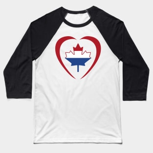 Dutch Canadian Multinational Patriot Flag Series (Heart) Baseball T-Shirt
